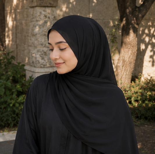 Black Liquid Chiffon Hijab