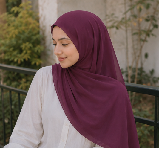 Burgundy Liquid Chiffon Hijab