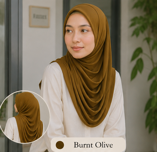 Burnt Olive Premium Jersey Hijab