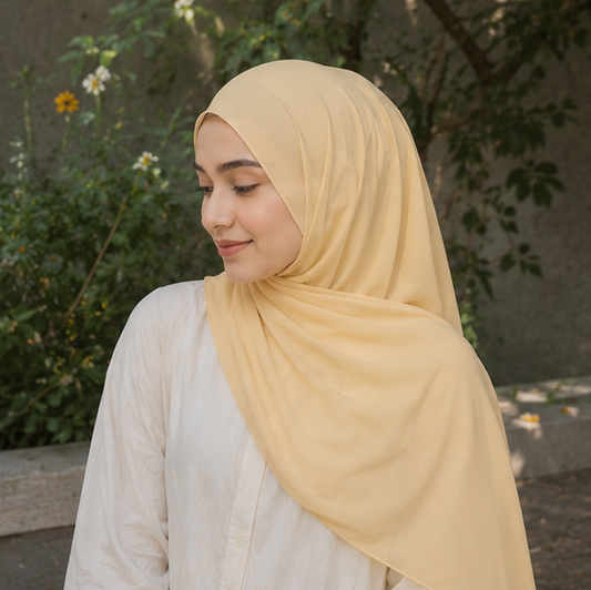 Butter Yellow Liquid Chiffon Hijab