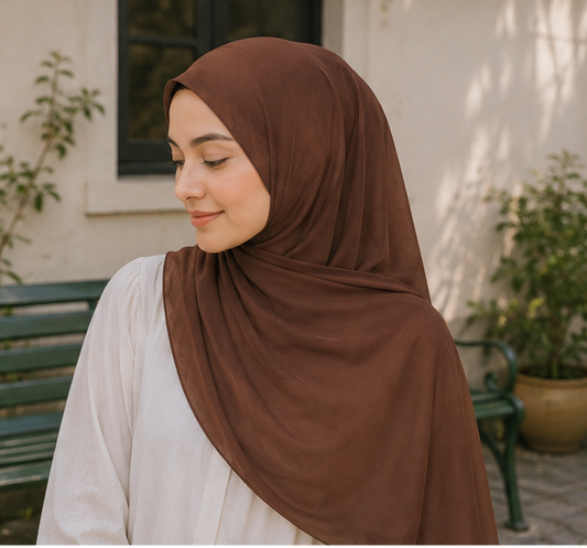 Chocolate Liquid Chiffon Hijab