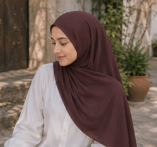Coffee Liquid Chiffon Hijab