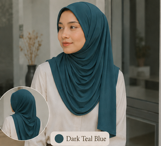Dark Teal Premium Jersey Hijab