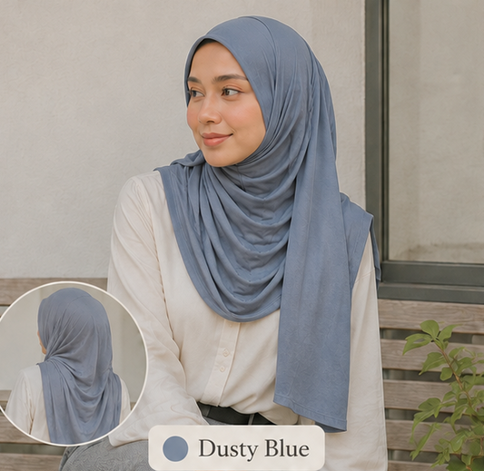 Dusty Blue Premium Jersey Hijab