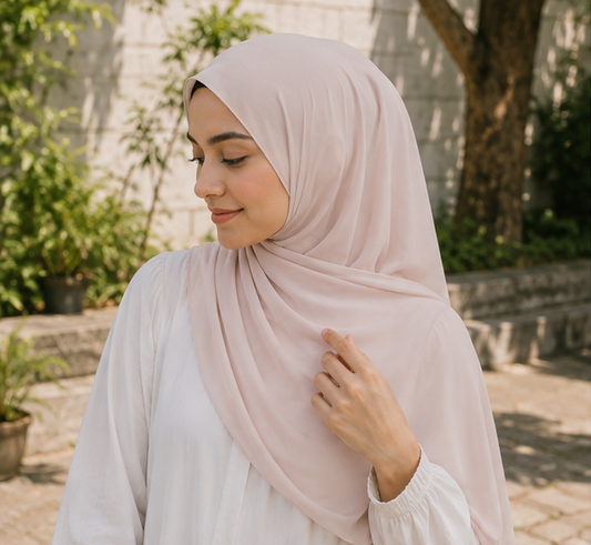 Ivory Liquid Chiffon Hijab