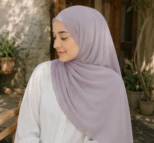 Lavender Liquid Chiffon Hijab