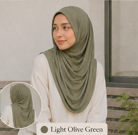 Light Olive Green Premium Jersey Hijab