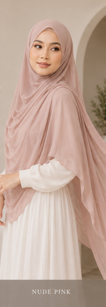 Premium Nude Pink Malaysian Georgette Hijab