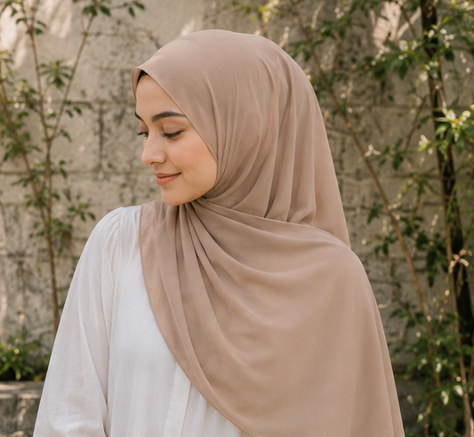 Nude Liquid Chiffon Hijab