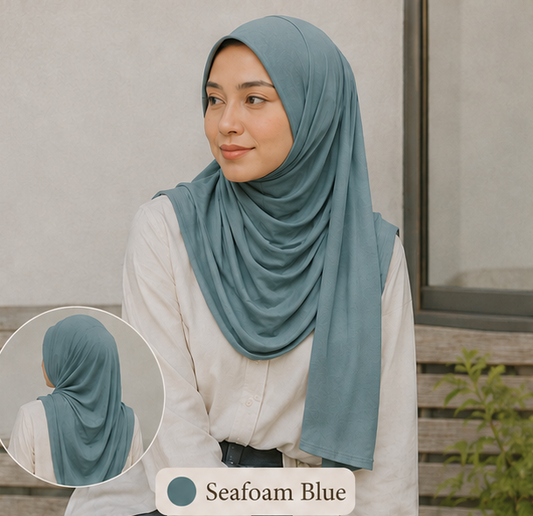 Seafoam Blue Premium Jersey Hijab